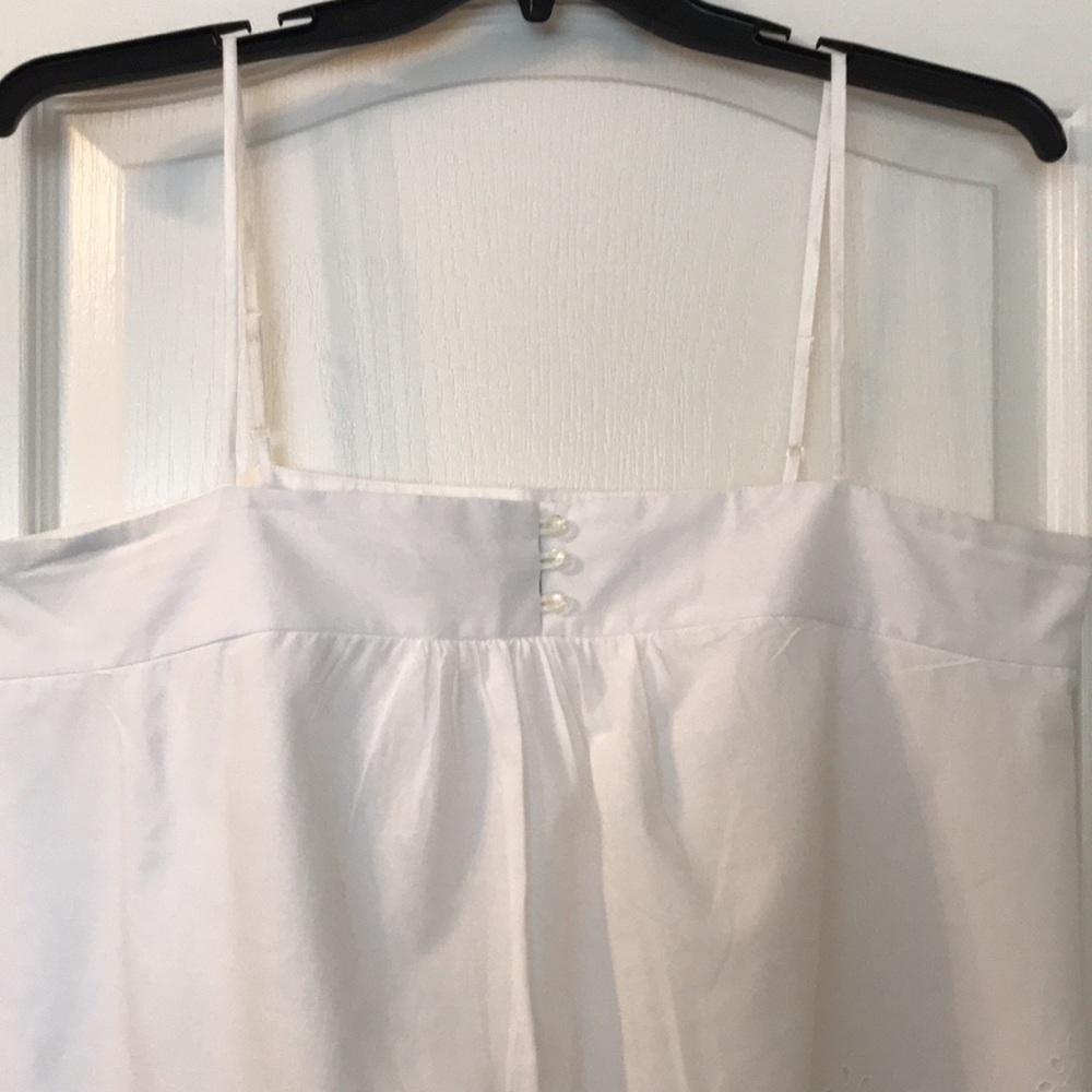 BIN6 Nine West White Delicate Eyelet Summer Tank with Spaghetti Straps - Picture 2 of 11